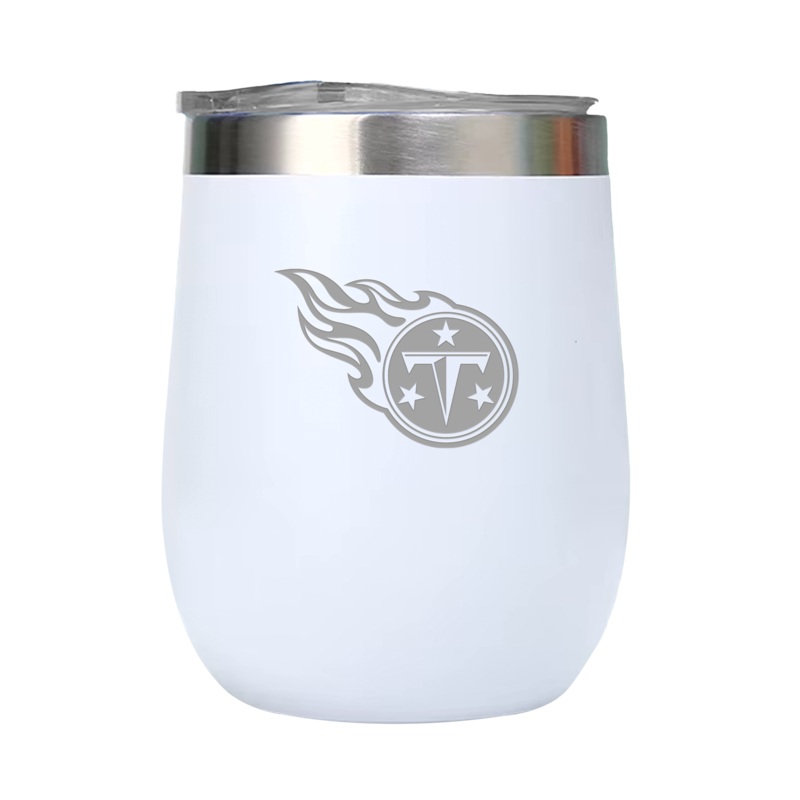12oz Double Wall Stainless Steel Wine Tumbler with Lid White