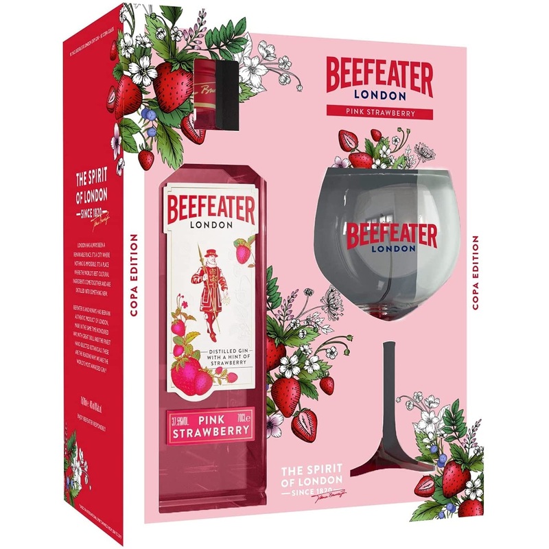 Beefeater Pink Strawberry Flavoured Gin Glass Gift Set 70cl