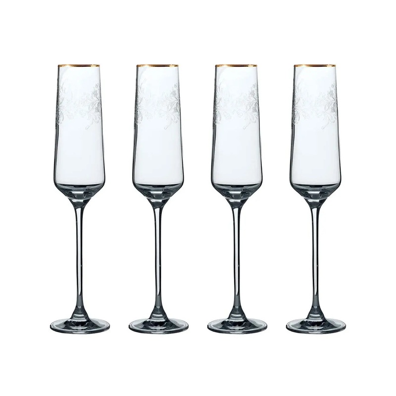 Victoria And Albert Cole Champagne Flute Glasses Set Of 4