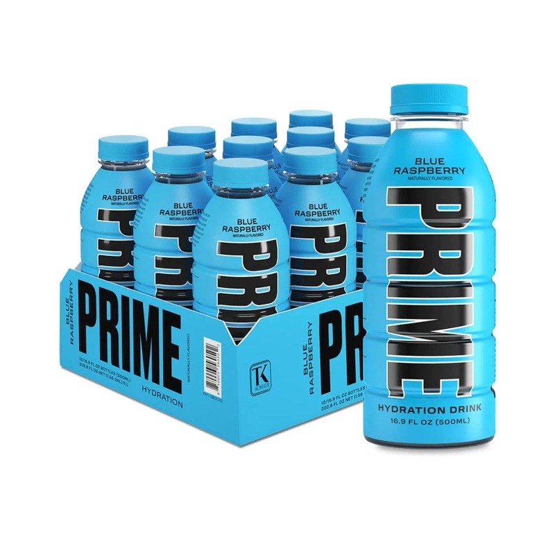 Prime Blue Raspberry Hydration Drink Multipack, 12 x 500 ml