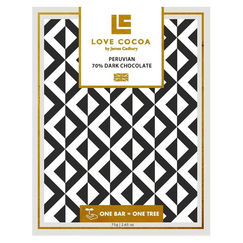 Love Cocoa Peruvian 70% Dark Chocolate Bar, 75 g