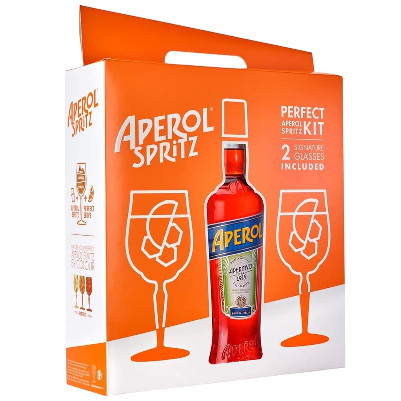 Aperol Spritz Gift Pack Including Aperol & 2 Aperol Spritz Glasses 70cl