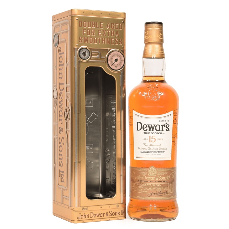 Dewar's 15 Year Old Blended Scotch Whisky Clock Tin 70cl