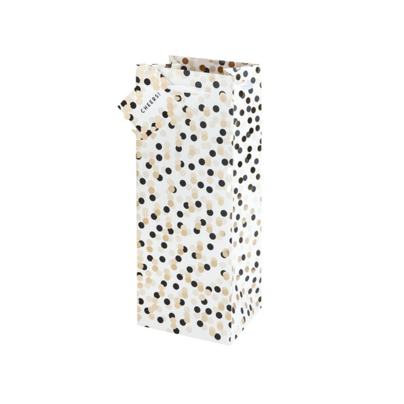 Cakewalk Polka Dot Single Bottle Gift Bag SINGLE