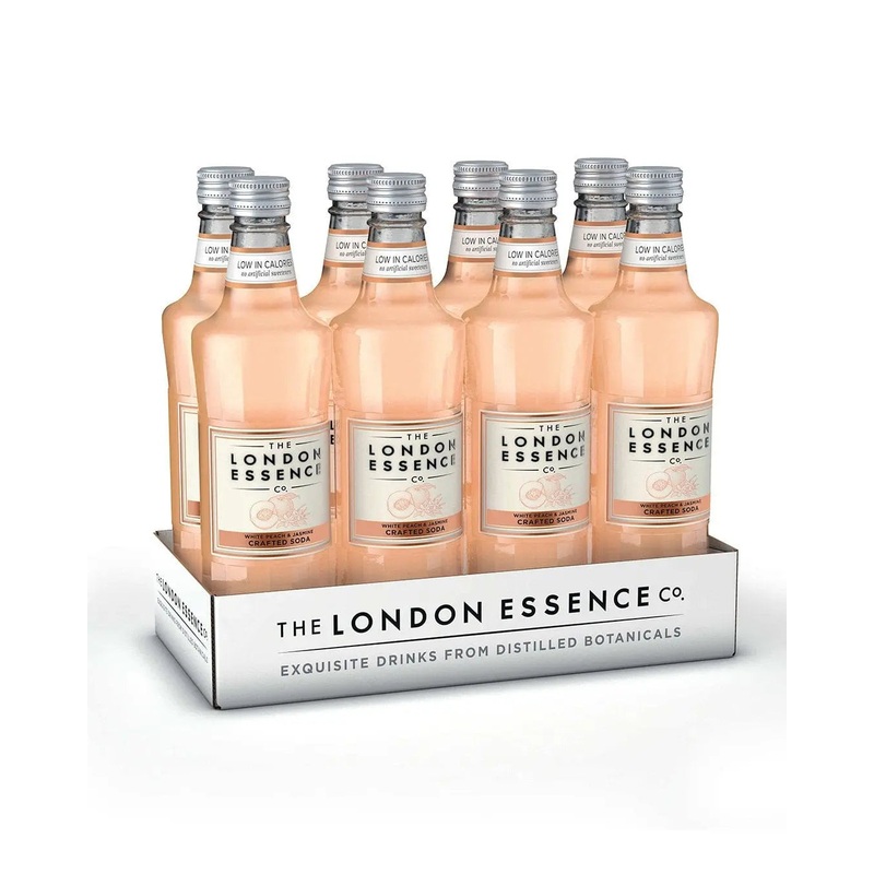London Essence Company White Peach & Jasmine Crafted Soda Water Bottle Multipack, 8 x 500 ml
