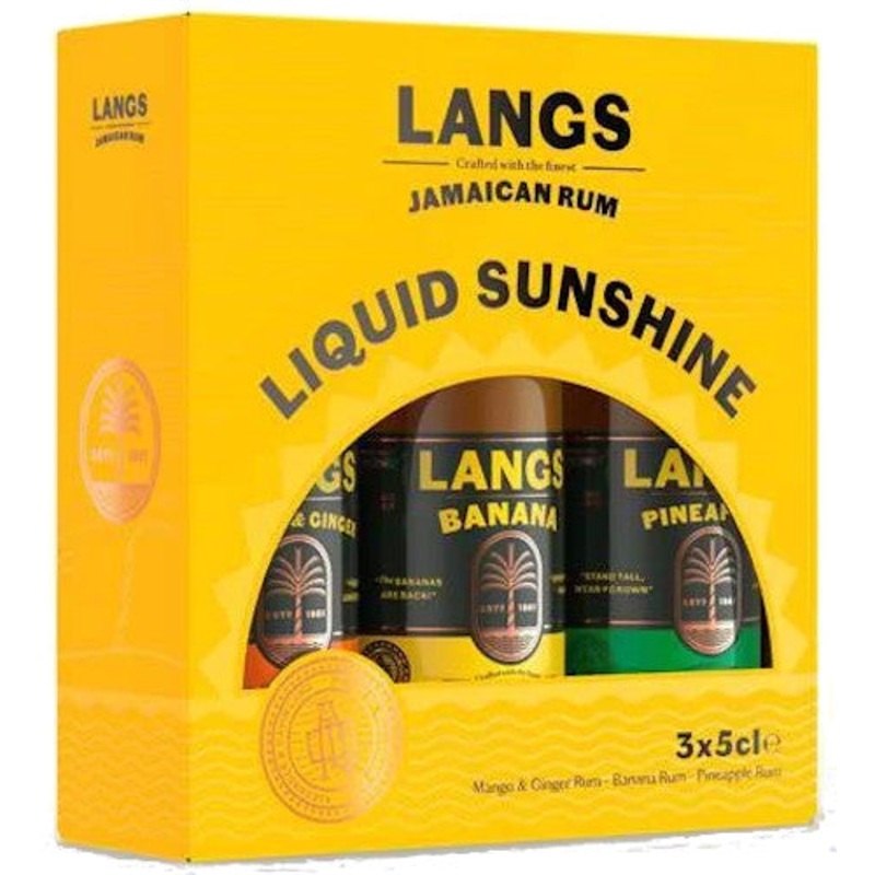 Langs Liquid Sunshine Miniature Gift Pack 3 x 5cl Rum