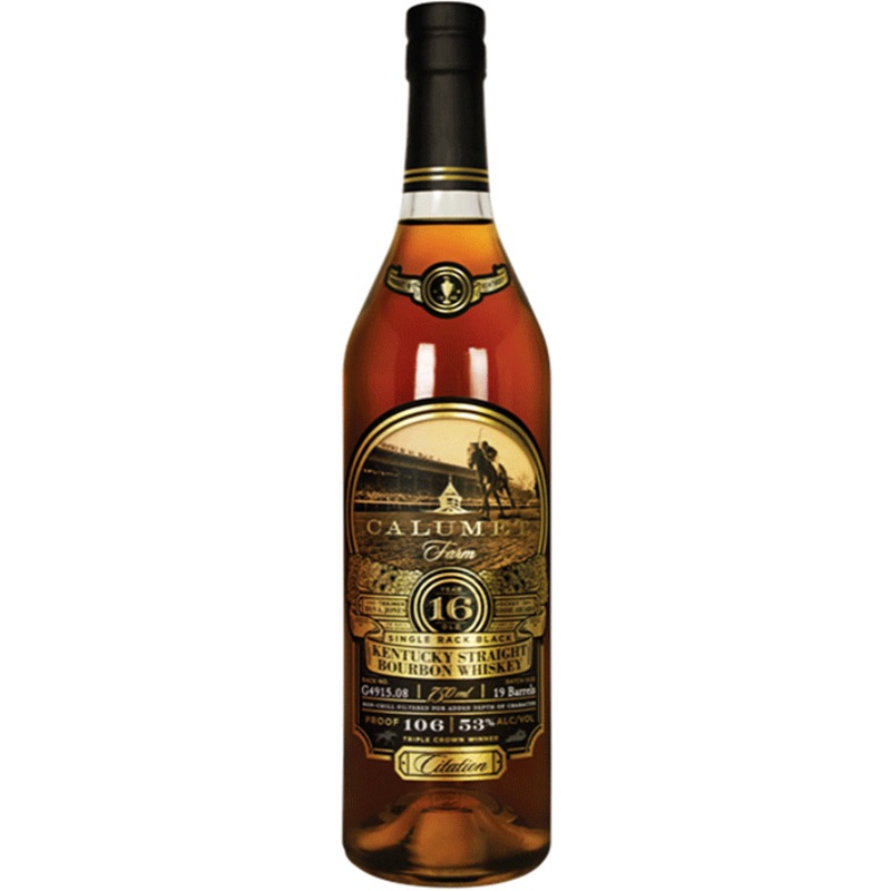 Calumet Farm 16 Year Old Single Rack Black Kentucky Straight Bourbon Whiskey 106 Proof