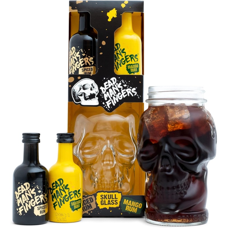 Dead Man's Fingers Rum Miniature Gift Set With Skull Jar 2x5cl