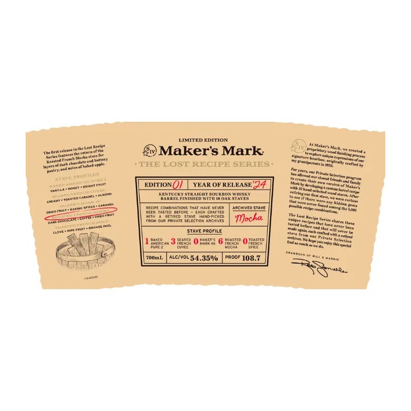 Maker's Mark 2024 The Lost Recipe Series Edition #01 Bourbon