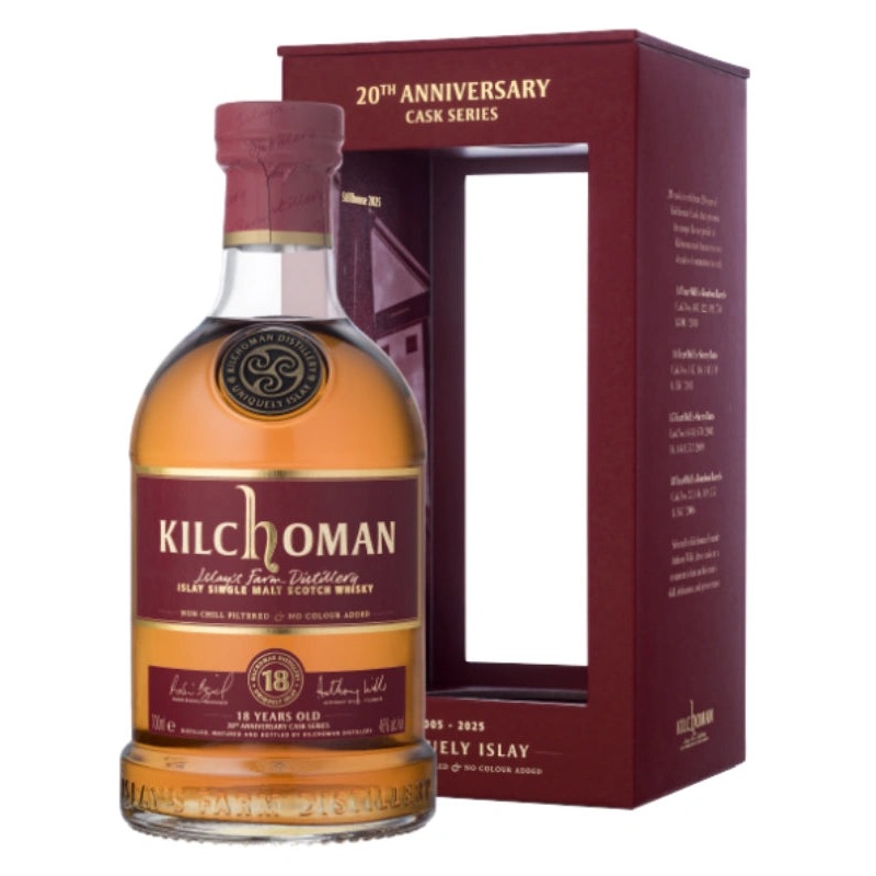 Kilchoman 18 Year Ex-Bourbon Barrel Scotch Whisky 20th Anniversary Cask Series