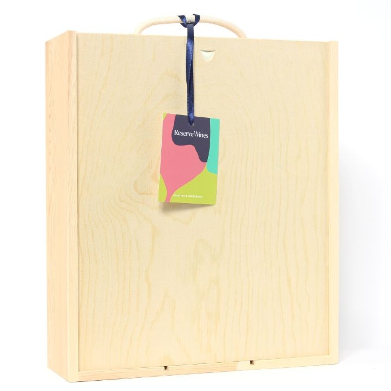 BW03 3 Bottle Sliding Lid Wooden Box