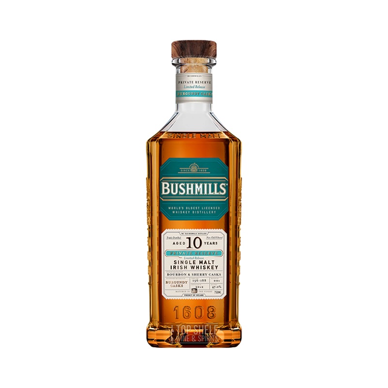 Bushmills 10 Year Private Barrel Burgundy Cask Irish Single Malt Whiskey 750 ML