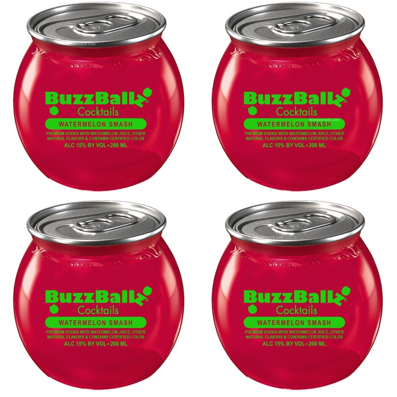 BuzzBallz Watermelon Smash Pre-Mixed Cocktails 4-Pack