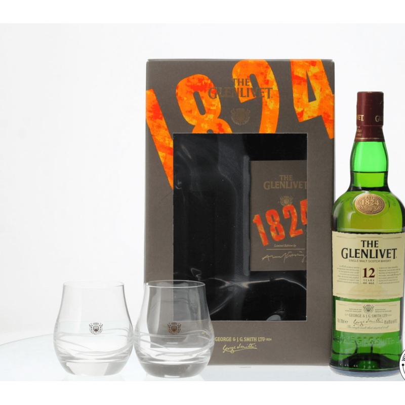Glenlivet 12 Year Old & Glasses 70cl