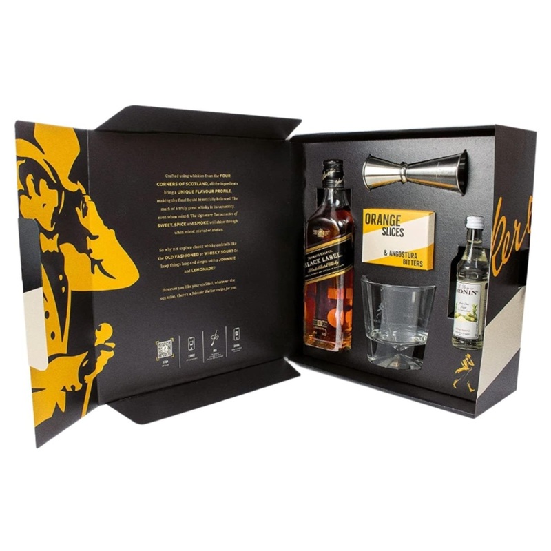 Johnnie Walker Black Label Scotch Whisky Not So Old Fashioned Cocktail Gift Set 35cl