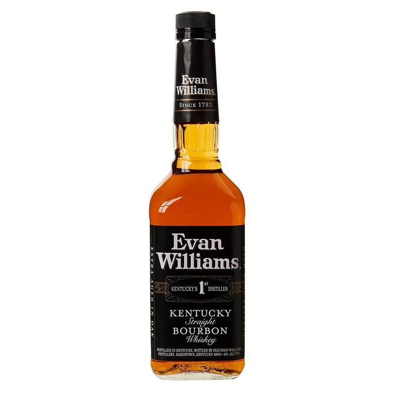 Evan Williams Kentucky Black Label Straight Bourbon Whiskey, 70 cl