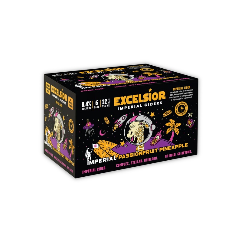 Schilling Cider Passionfruit Pineapple Excelsior Hard Cider 6 PACK 12 OZ CANS