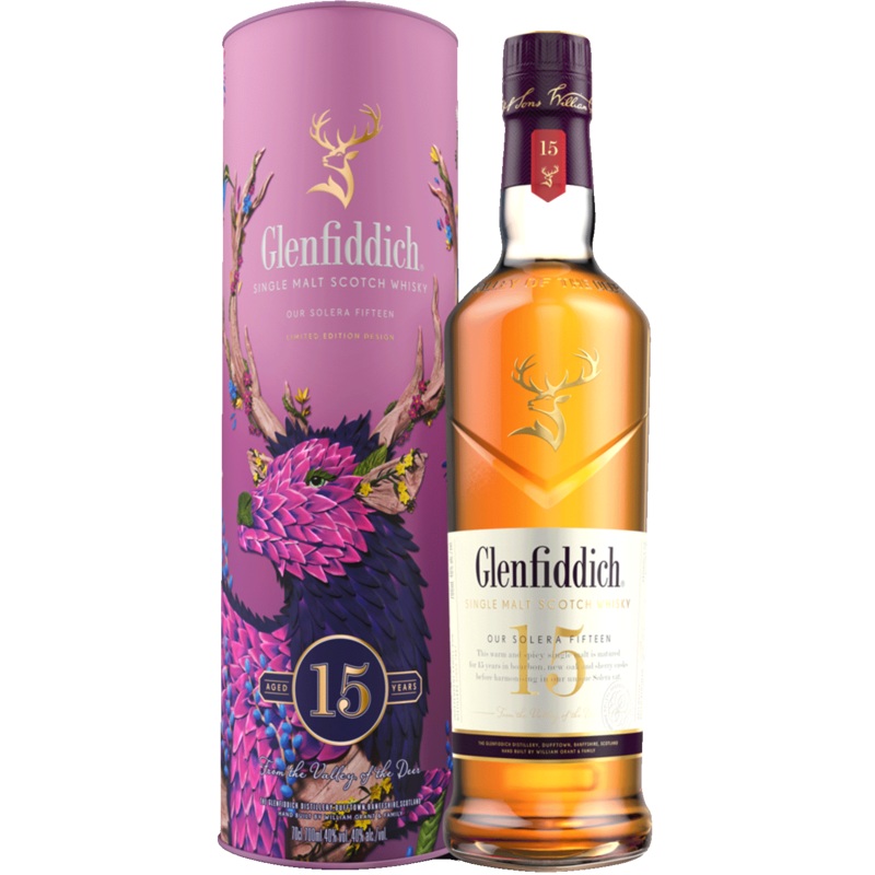 Glenfiddich 15 Year Old Single Malt Scotch Whisky with Limited Edition Design 70cl