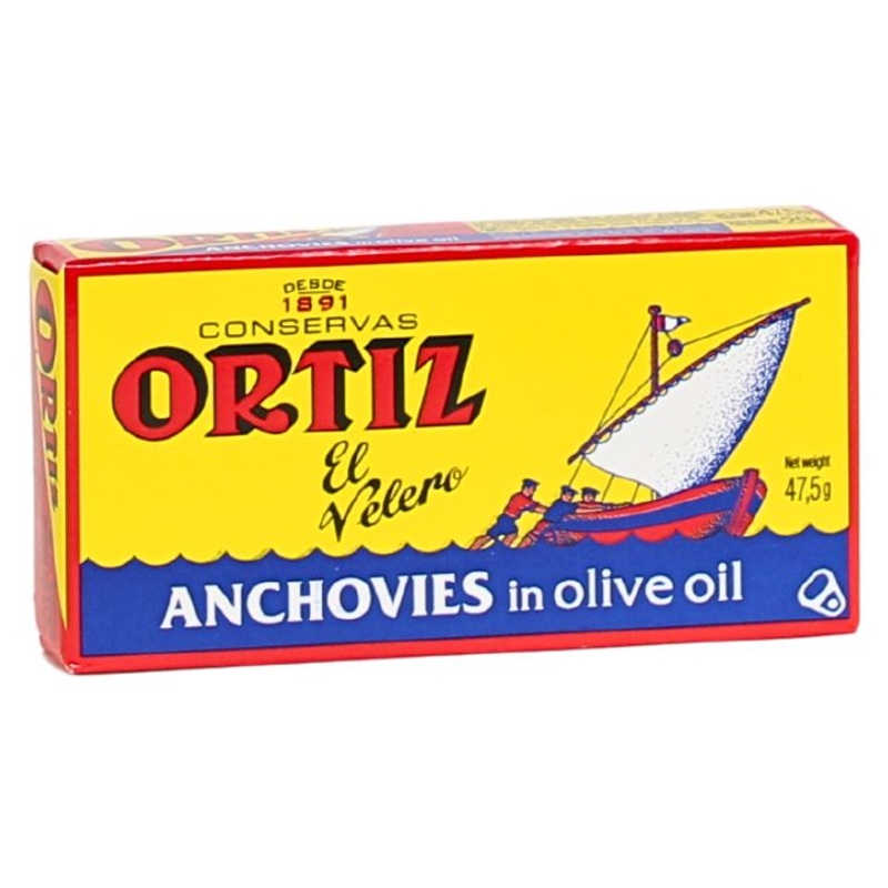 Ortiz Cured Anchovies, 8-9 fillets, Pas Vasco, tin
