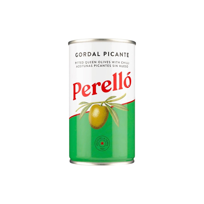 Perello Gordal Spicy Pitted Olives Tin 600g