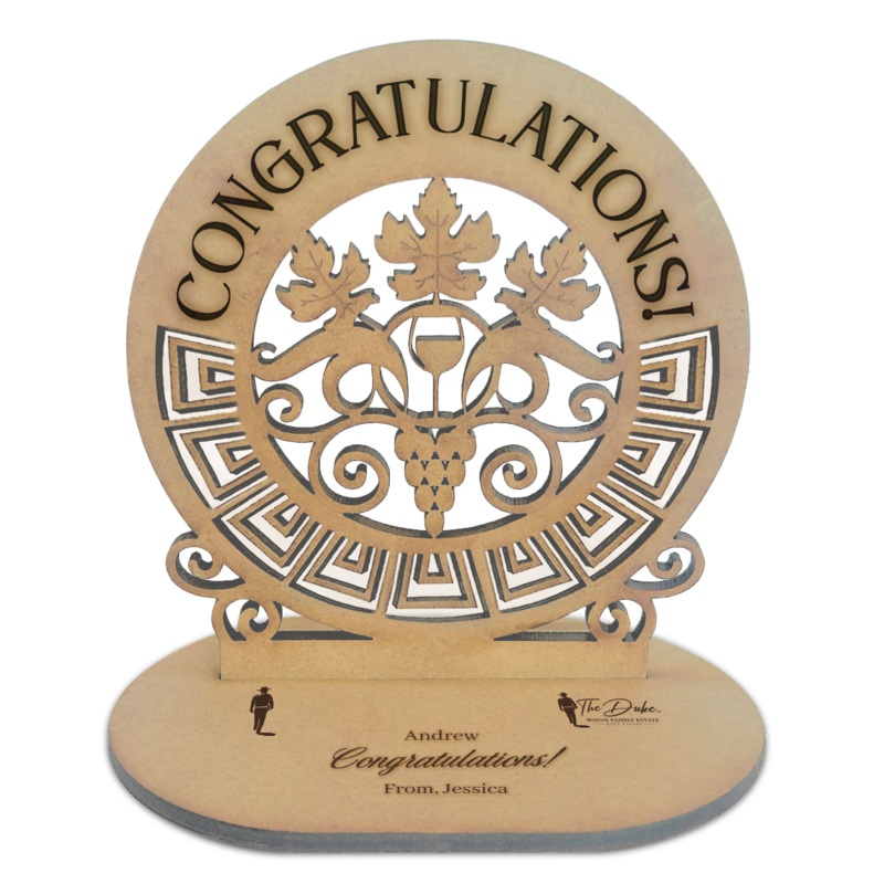 3D Wood Card - Congratulations