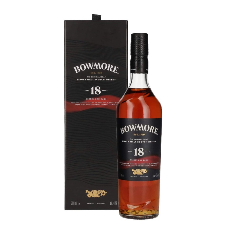 Bowmore 18 Year Old Sherry Oak Cask Islay Single Malt Scotch Whisky, 70 cl