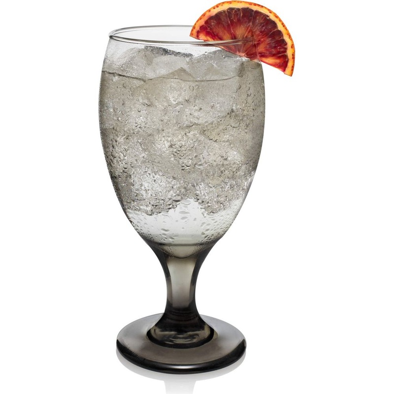 Libbey Classic Smoke Goblet Beverage Glasses, 16.25-ounce, Set of 6