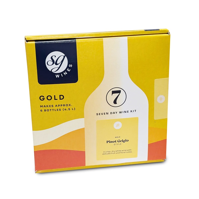 SG Wines Gold 6 Bottle 7 Day White Wine Kit - Pinot Grigio