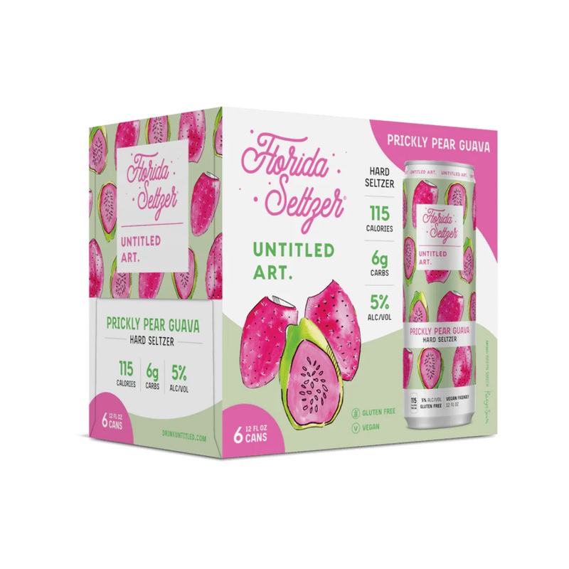 Untitled Art Prickly Pear Guava Florida Seltzer 6 PACK 12 OZ CANS