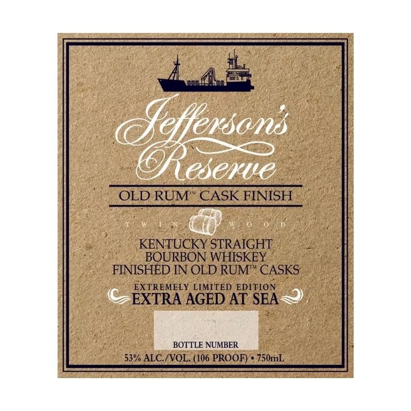 Jeffersons Reserve Old Rum Cask Finish Extra Aged Straight Bourbon 750mL