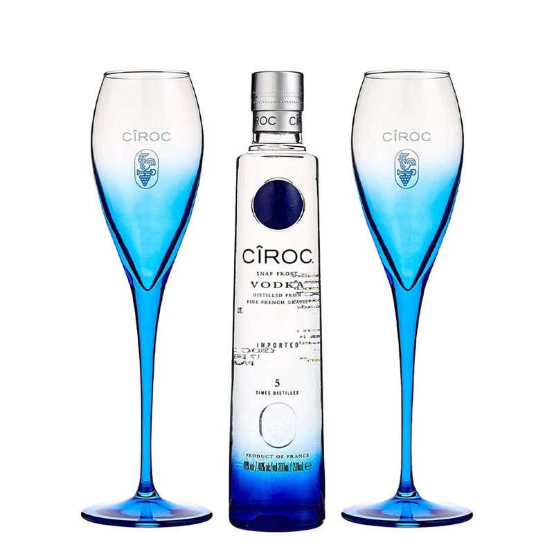 Ciroc Snap Frost Vodka with Gift Pack Including Two Flutes, 20 cl