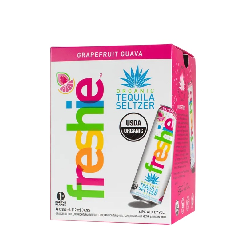Freshie Grapefruit & Guava Tequila Seltzer 4 PACK 12 OZ CANS