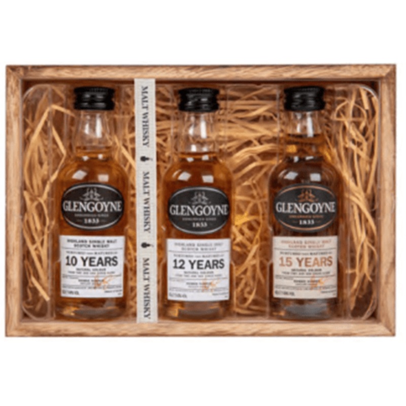 Glengoyne Whiskey Wooden Box 3x5cl