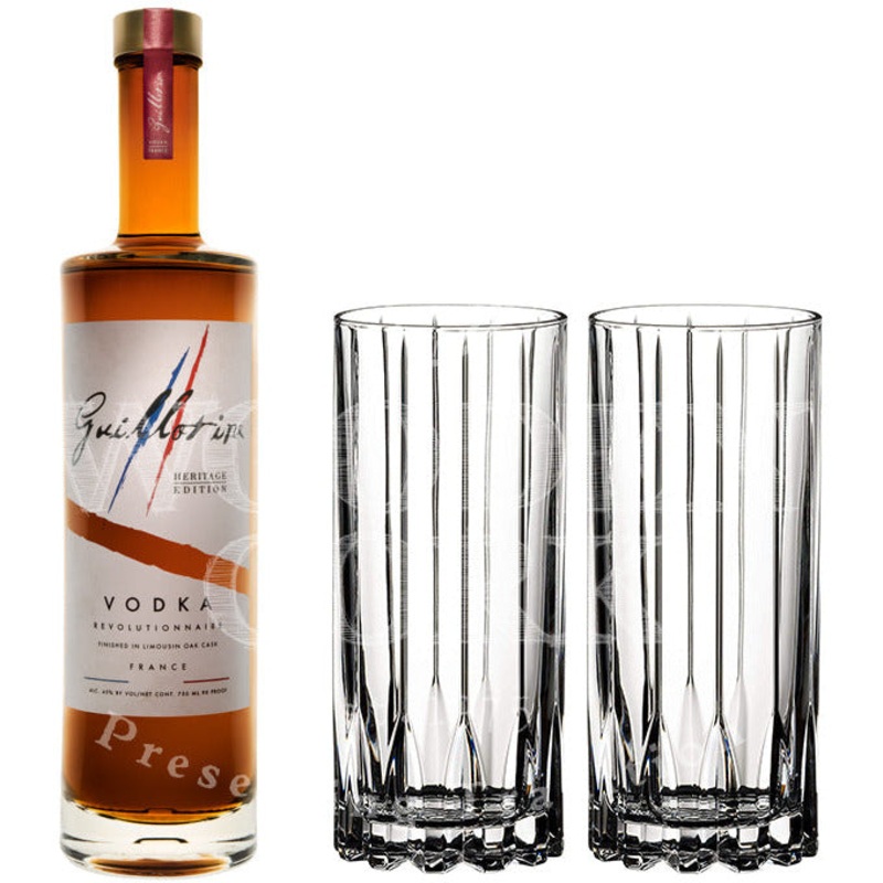 Guillotine Heritage Vodka with Glass Set Bundle