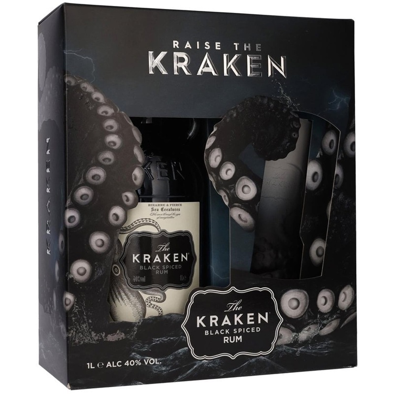 Kraken Black Spiced Rum & Glass Gift Boxed 100cl