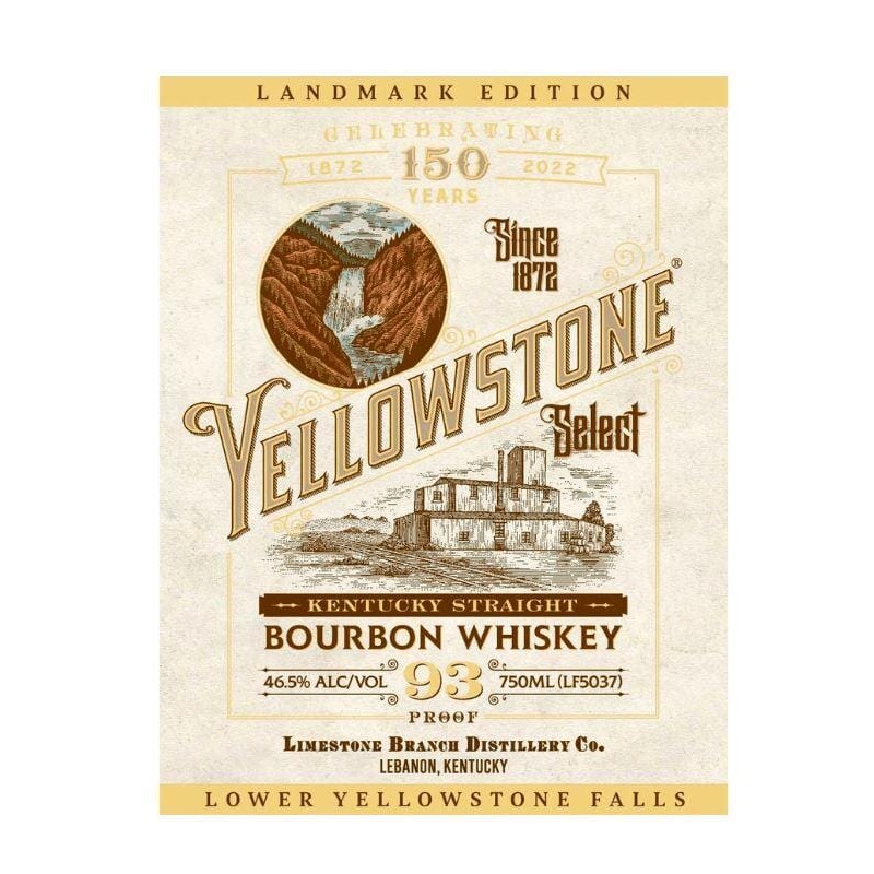 Yellowstone Select Bourbon Whiskey Lower Yellowstone Falls - 150th Anniversary Landmark Edition 750mL