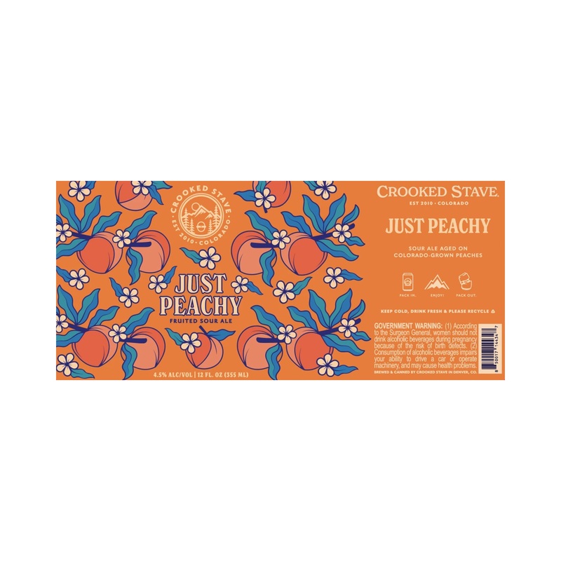 Crooked Stave Just Peachy Sour 6 PACK 12 OZ CANS