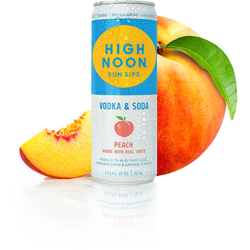 High Noon Sun Sips Peach Vodka & Soda Hard Seltzer 4pk