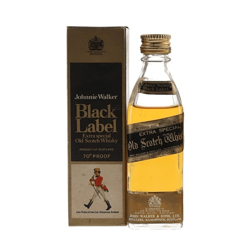 Johnnie Walker Black Label Bottled 1970s Miniature 5cl