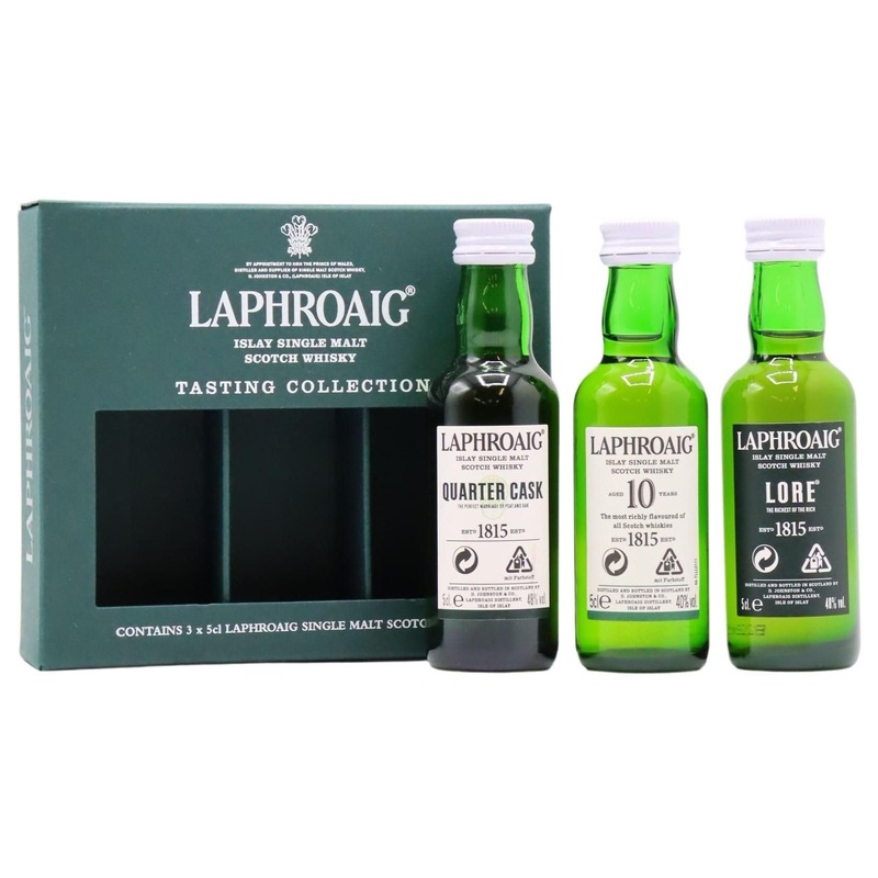 Laphroaig 10 Year Old, Lore, Quarter Cask Miniature Whisky Gift Pack 3x5cl