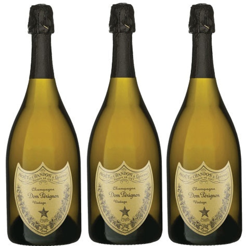 Dom Perignon 2008, 2009, 2010 Champagne Case 3 Bottle Gift Case 3x75cl