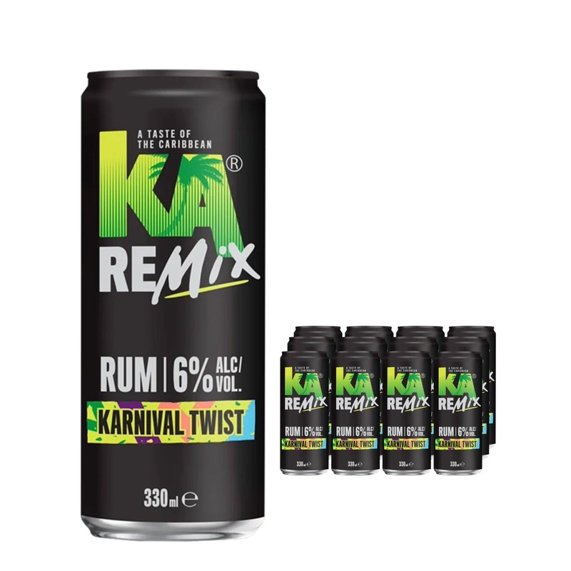 KA Remix Rum Karnival Twist Premixed Can Multipack, 12 x 330 ml