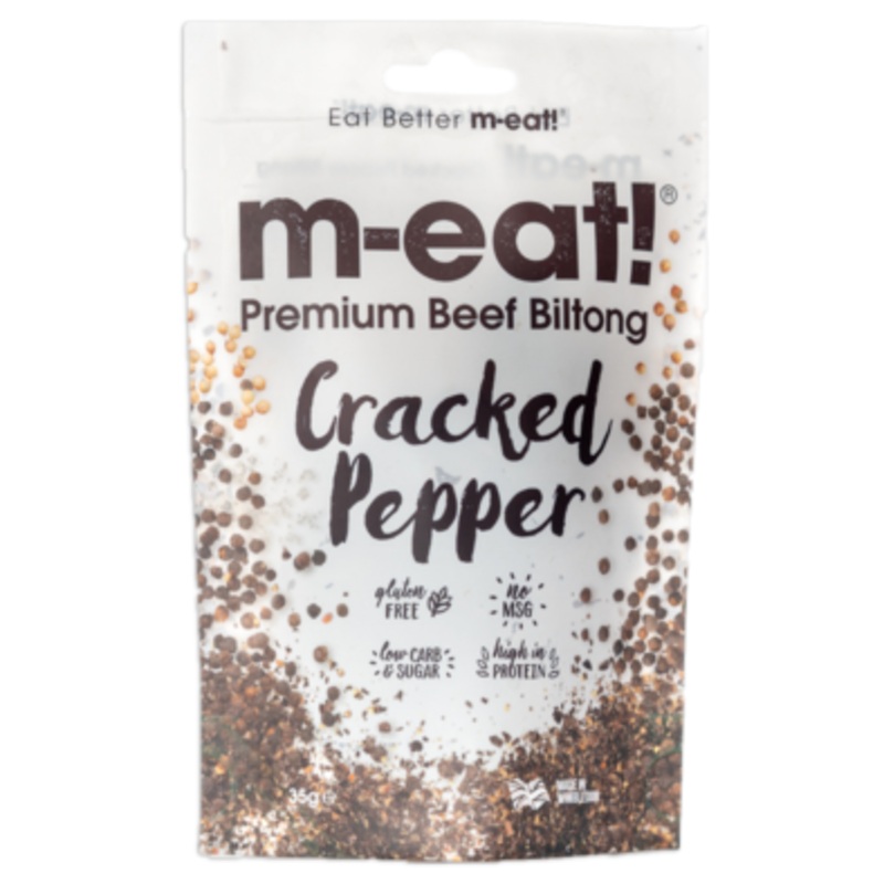 m-eat! Cracked Black Pepper Beef Biltong 35g
