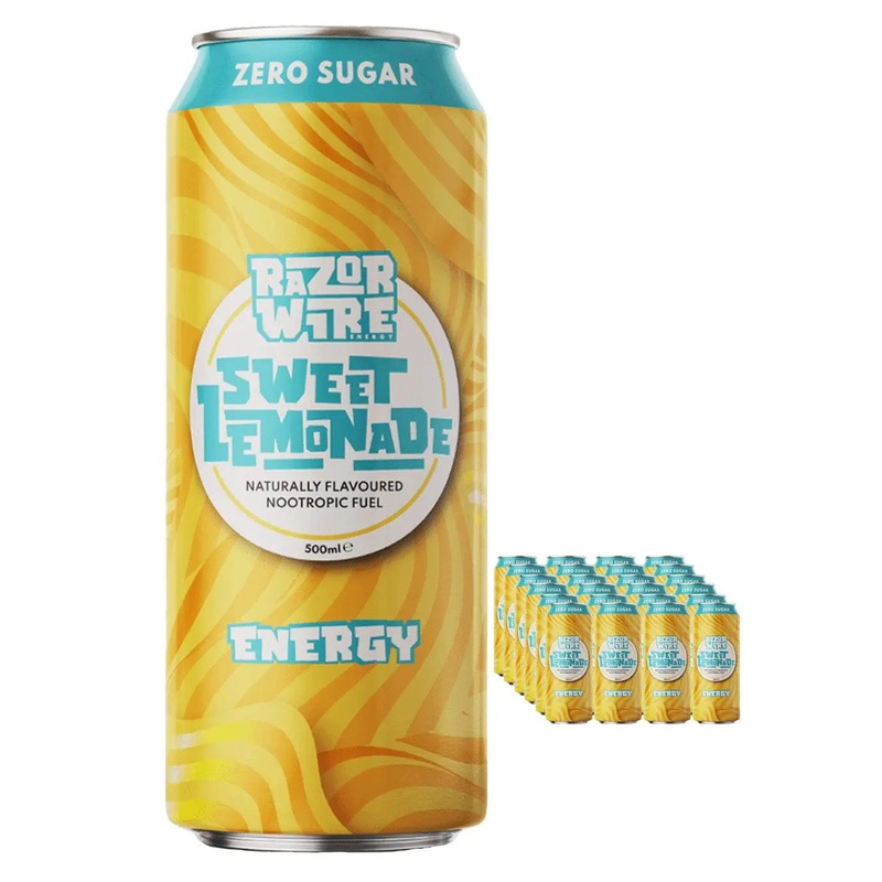 Razorwire Sweet Lemonade Energy Multipack, 24 x 500 ml