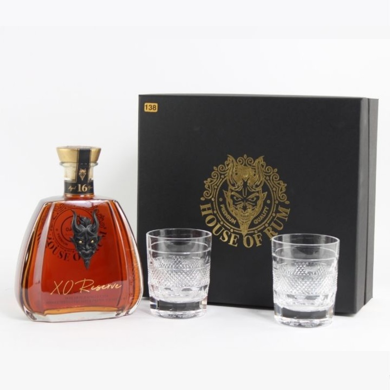 House of Rum XO 16 Year Old Single Cask Decanter & 2-Glass Luxury Pack (70cl, 57%)