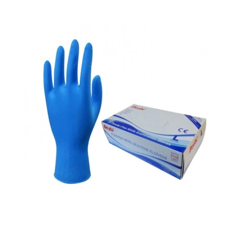 Nitrile Examination Gloves Powder-Free Blue Large, Pack of 100