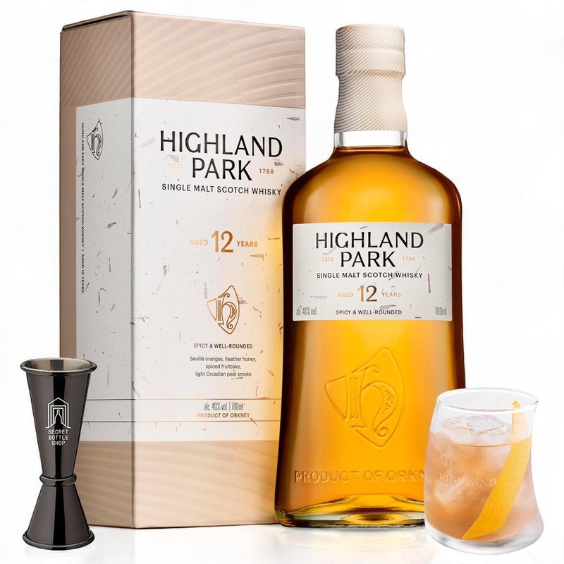 Highland Park 12 Year Old Whisky Glass & Jigger Gift Set 70cl