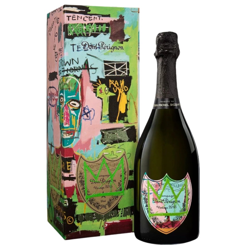 Dom Perignon 2015 Vintage Champagne Special Edition Tribute to Jean-Michel Basquiat Green Crown 75cl