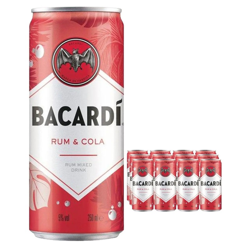 Bacardi Rum & Cola Premixed Cocktail Can Multipack, 12 x 250 ml
