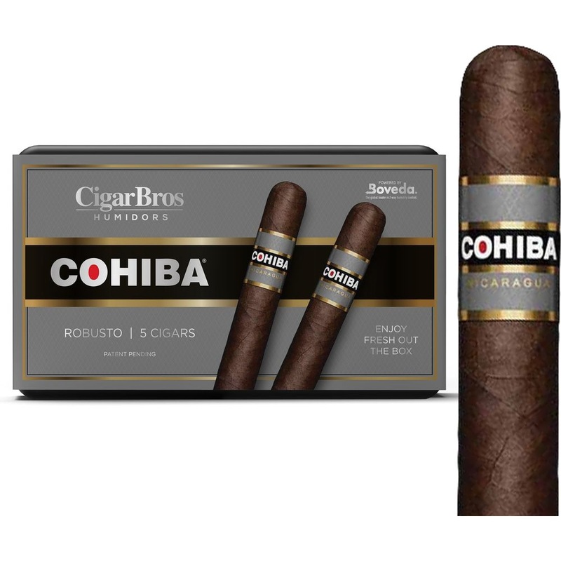 Cohiba Nicaruga Premium Cigars Set + Personal Humidor by CigarBros 5ct Cohiba Nicaruaga Robusto + 5% Discount + FREE Humidor